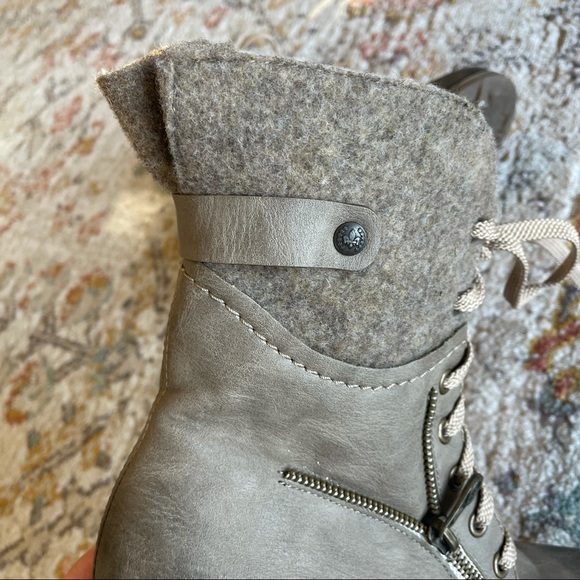 Rieker Lace-up Boot in Beige 79609-64 - Picture 5 of 9